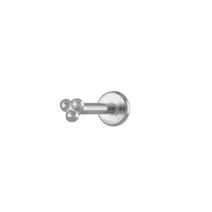 MAISON MIRU | TINY TRINITY THREADED FLAT BACK EARRING